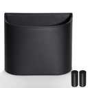 COZILO Leather Car Trash Can Leakproof & Easy-to-Clean Car Garbage Can for Luxury Cars, SUVs & Trucks | Includes 60 Custom Liners, Secure Hook, Easy Install, Black