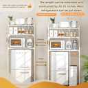 Dorm Microwave Storage mini Fridge Rack, can be Placed Above the White mini Fridge Shelf, The Height and Length are Adjustable, Suitable for Various Sizes of refrigerators (Gray), 30 inches x 14 inches x 73.2 inches