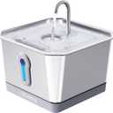Wireless Cat Water Fountain Stainless Steel, 135oz/4.0L Battery Operated Cat Fountain with Radar Sensor and Base, Automatic Pet Water Fountain, Easy Clean for Cats Dogs Multiple Pets