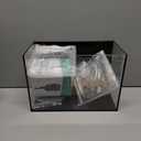 Fish Tank, 3 Gallon Ultra-Clear Glass Fish Aquarium, with Separator Plate for Betta, Fish Tank Starter kit with Filter and Led Light, Black