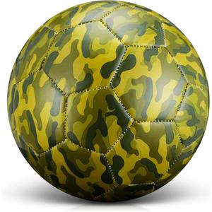 HyDren 4 Pack Soccer Ball with Pump Official Size 4/5 Deflated Soccer Balls Bulk for Outdoor Indoor Practice Training Sport Gift for Kids Boys Teen Youth Adult(Camouflage,Size 4)