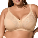 Minimizer Bras for Women Full Coverage No Underwire Plus Size T-Shirt Unlined Bra Skin 90E