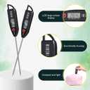Copkim 12 Set Digital Food Thermometer Long Probe Instant,Black | Waterproof for Water, Liquid, Candle and Cooking Meat Thermometer Read for Kitchen BBQ Grill Candy