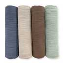 SwaddleDesigns Cotton Muslin Swaddle Blankets for Baby Boy & Baby Girl, Set of 4, Neutral Receiving Blankets for Newborn, Baby Registry & Gift, 46x46 inches, Coastal