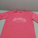 OYOANGLE Women's Letter Graphic Half Sleeve Tshirts Crew Neck Summer Casual Tee Shirts Hot Pink Small