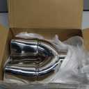 Dual Exhaust Tip 2.5 inch Inlet, Universal Car Exhaust Pipe Modification Tail Throat Tail Pipe Stainless Steel Muffler Tip, Adjustable Heart Shaped Car Decoration (Straight,Silver)