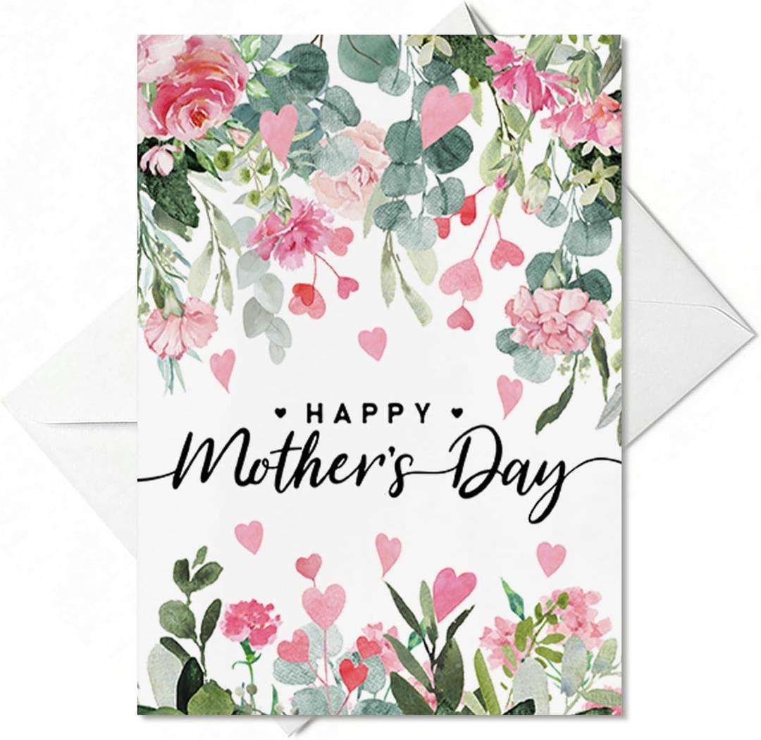 Artoid Mode 24 Pack Rose Flower Happy Mother's Day Cards Gift With Envelope & Stickers Blank Note Greeting Cards, 5 x 7 Inch