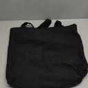 Prite Corduroy Tote Bag for Women Large Shoulder Bag with Zipper and Pockets for College Work Travel Shopping (Black)