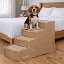 Pet Gear Easy Step IV Pet Stairs, 4 Step for Cats/Dogs, Removable Washable Carpet Treads, for Pets Up to 150lbs, No Tools Required