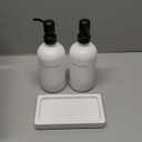 Kitchen Soap Dispenser Set, White Soap Dispenser with Black Stainless Steel Pump, Perfect for Modern Kitchen Decor. (White)