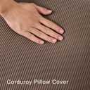 Corduroy Throw Pillow Covers 20x20 Set of 2 Boho Decorative Pillow Covers for Couch, Sofa, Bed Soft Square Cushion Covers for Living Room Decor (No Insert) Latte Brown