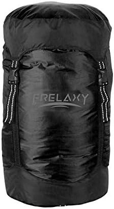 Frelaxy Compression Sack, 40% More Storage! 11L/18L/30L/45L/52L Compression Stuff Sack, Water-Resistant & Ultralight Sleeping Bag Stuff Sack - Space Saving Gear for Camping, Hiking, XX-L, Black