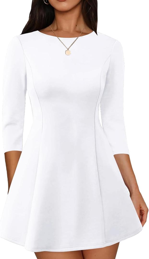 Cocktail Dresses for Women Wedding Guest A-Line Boat Neck Mini Dress, XL