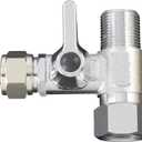 Brass Water Feeder Adapter - Pipe Shunt 3/8" x 3/8" x 3/8" Tee Stop Valve with 3/8" Push-to-Connect Quick Fitting, for Reverse Osmosis Filters, Coffee Machines, and PE Pipe Water Supply Valves