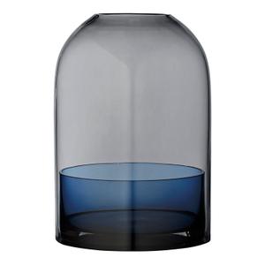 9.2IN Glass Candle Holder Blue