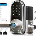 Veise RZ09 Smart Lock, 7-in-1 Keyless Entry with Handle Set, APP Control Fingerprint Deadbolt for Front Door, Electronic Digital Locks with Keypad, Satin Nickel