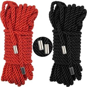 Soft Silk Rope, Shibari Rope,Japanese Ropes Kit for Beginners and Experienced Riggers for Simple and Complex Knots Twisted Satin Shiny Cord 32 Feet/8MM