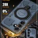 Vaki for Samsung Galaxy S26 Case with Tempered Glass Screen Protector, Heavy Duty Military Grade Shockproof Protective Cover 360 Ring Magnetic Kickstand Armor Cell Phone Case for Samsung S26 (Blue)