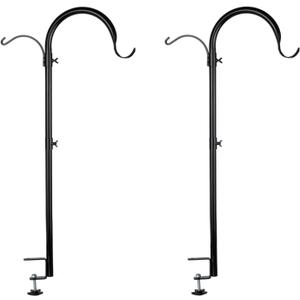 WOSIBO Three Span Deck Hook, 37 Inches Deck Bird Feeder Pole, Hanging Baskets Porch MultiHook for Deck Kit with Three Branches for Plant Hangers, Lanterns, Wind Chimes and More