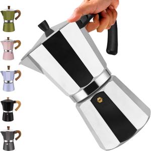 14 Cup Aluminum Moka Pot Classic Stovetop Espresso Coffee Maker 700ml 23oz Coffeemaker Percolator Mocha Pot Greca Coffee Maker Cafe Makers for Italian and Cuban Café Brewing Silver