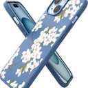 Smartish iPhone 15 Magnetic Case - Gripmunk Compatible with MagSafe [Lightweight + Protective] Slim/Thin Grip Cover with Microfiber Lining for Apple iPhone 15 - Very Cherry Blossom