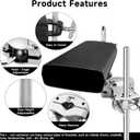 7 Inch Cowbell with L-Rod Clamp Set, Cowbell for Drum Set, Adjustable Mount Bracket, Black Steel Cow Bell for Drum Sets, Percussion Instrument, Sports, Bands, Includes Stick
