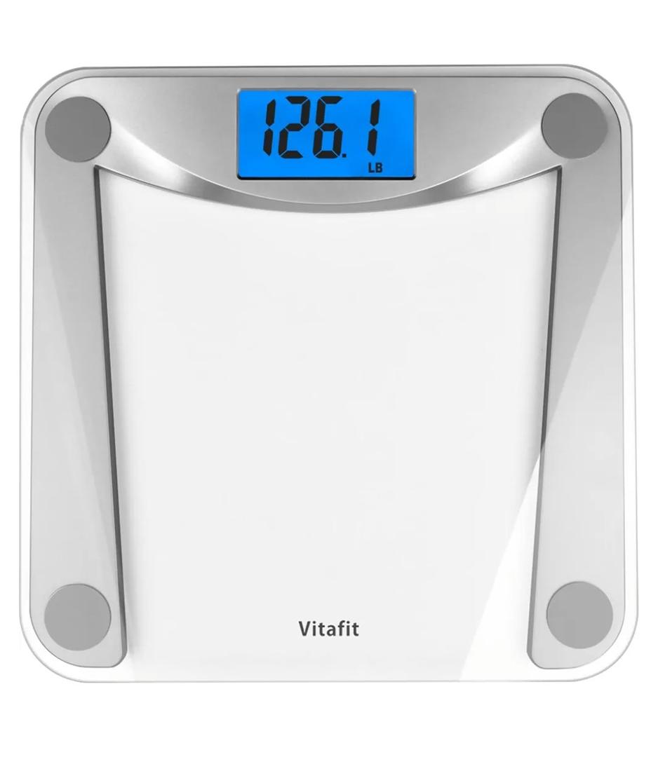Digital Bathroom Weight Scale for Body Weight, High Accuracy Assured by Weighing Professional Since 2001,Extra Large Blue Backlit LCD and Step-On, 400lb/182kg, Clear Glass