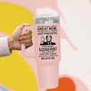 Christmas Gifts for Mom from Daughter, Son, Kids - Great Mom Coffee Tumbler on Birthday, Christmas, Durable Stainless Steel, Insulated for Hot or Cold Drinks, Ideal Gift for Mothers 40oz, Pink