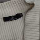 LILLUSORY Women's Cropped Cardigan Oversized Button Sweaters 2025 Fall Trendy Knit Dressy Fashion Outfits Stripes White M