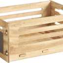 Wooden Record Crate Rustic Box for Home Office Storage Cube Record Organizer,Farmhouse Detachable Kitchen Fruits Vegetable Food Craets