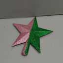 Sosation Christmas Witch Pink and Green Glitter Star Tree Topper Ornaments Witch and Princess Bethlehem Star Xmas Tree Decorative for Halloween Christmas Wizard Party Decoration