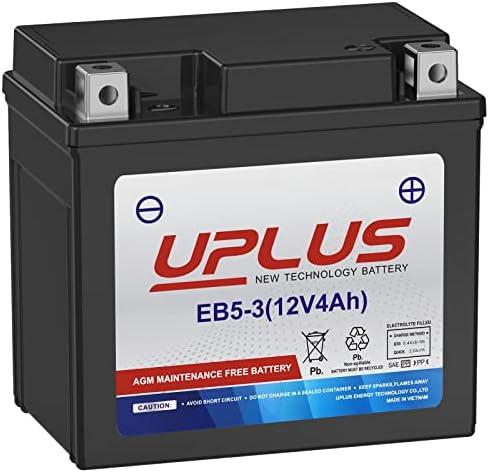 UPLUS YTX5L-BS ATV Motorcycle Battery, EB5-3 Maintenance Free 12V 4Ah SLA Batteries Scooter AGM Battery, Replacement for GTX5L-BS, ETX5L-BS, CTX5L-BS, BTX5L-BS, PTX5L-BS, AGM12-5, YTZ5S-BS