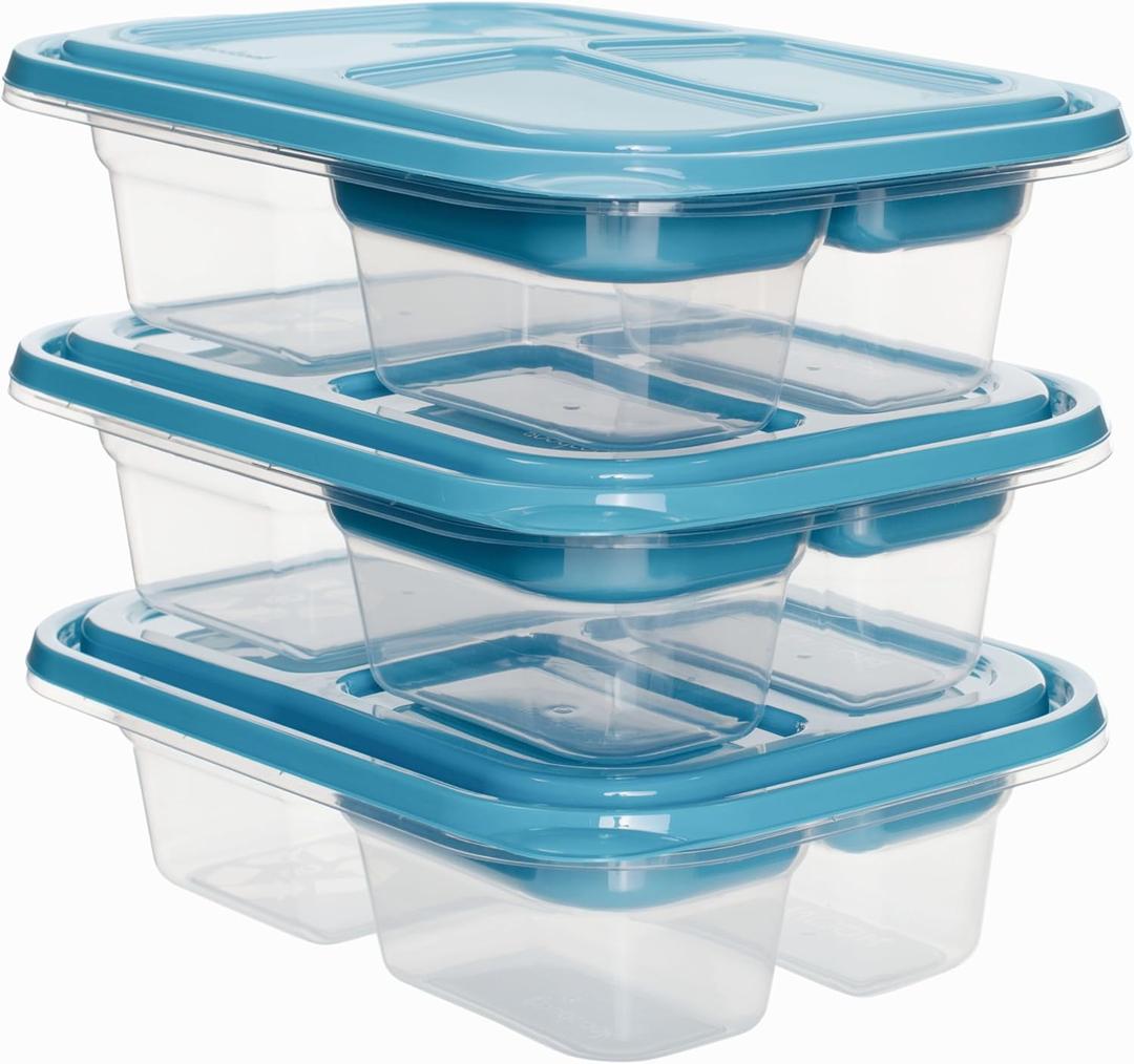 GoodCook EveryWare Bento Box Food Storage Container Set with Snap-Shut Lids, Reusable Meal Prepping Containers with Lids, Set of 3 GoodCook EveryWare Bento Box Food Storage Container Set with Snap-Shut Lids, Reusable Meal Prepping Containers with Lids, Set of 3