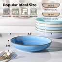 Y YHY 8.5'' Pasta Bowls Set of 6, 30 oz Ceramic Shallow Salad Bowls, Large Serving Soup Bowls Pasta Plates, Microwave & Dishwasher Safe Dinnerware Valentine's Day Gift, Gradient Blue