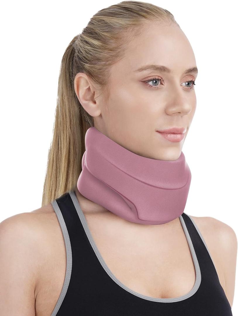 Neck Brace for Sleeping - Cervical Collar Relief Neck Pain and Neck Support Soft Foam Wraps Keep Vertebrae Stable for Relief of Cervical Spine Pressure for Women & Men Rose Pink Small Size