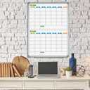 Lockways 2 Monthly Dry-Erase Calendar Whiteboard, 24" x 18", Wall-Mounted Aluminum-Framed Calendar Board