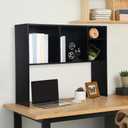 Briwooody Dorm Desk Hutch Desktop Bookshelf with 5 Shelves 3-Tier Wood Countertop Desk Shelf Top Only Organizer for College Dorm Office Home, 37 x 9.5 x 28.7 Inch(Black)
