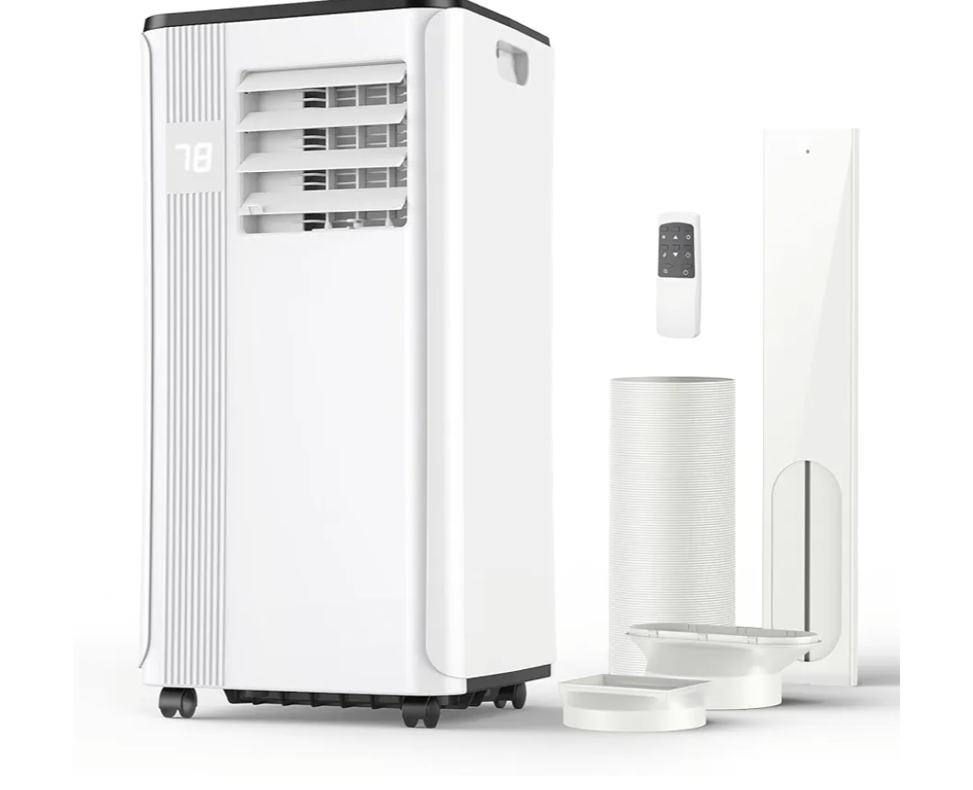 Portable Air Conditioners - 2024 Upgraded 10000 BTU Portable AC for Room up to 450 Sq. Ft, 3 in 1 AC Unit with 24H Timer, Smart Sleep Mode, Remote Control, Air Cooler for Bedroom Room Kitchen Camping