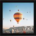 7x7 Picture Frame Black for Wall Hanging or Tabletop, Wall Mounting Horizontally or Vertically, 7 x 7 Square Wall Gallery Poster Photo Frame with Shatter Resistant Plexiglass, Black