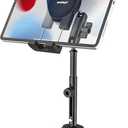 INSSKY Car Tablet Holder for Cup Holder, Metal Long Arm 360° Rotation Tablet Mount for Truck Golf Treadmill, Fit Thickness Case (Deep Max 1.18'') for iPad Pro/Air/Mini, Galaxy Tab & 6.115.6" Devices