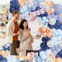 147 Pcs Blue Balloons Arch Garland Kit,Dog Paw Birthday Party Decorations, Haze Gray Nude Navy Blue Balloons with Bone Foil Balloons for Boys Girls Baby Shower Puppy Party Supplies