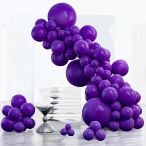 PartyWoo Dark Purple Balloons 123pcs Different Sizes of 18 12 10 5 Inch Royal Purple Balloon Arch Kit Garland for Birthday Baby Shower Graduation Anniversary Bachelorette Party Decorations Purple-Y16