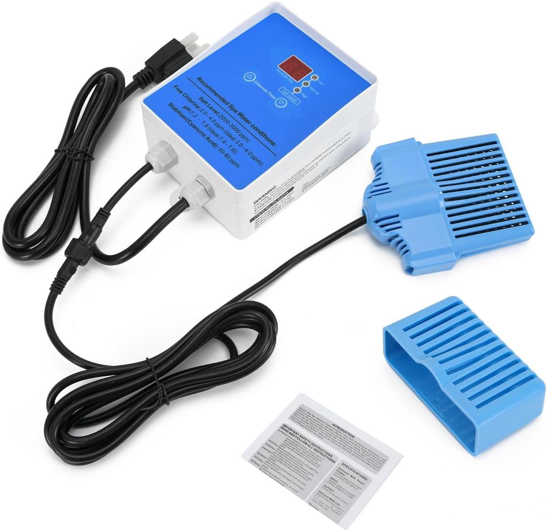 Saltwater Chlorine Generation System, Drop-in Salt System kit Fit for Swim Spas and Hot Tubs Up to 2000 Gallons