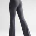 RUNNING GIRL Womens Ribbed V Crossover High Waist Yoga Pants Flare Leggings for Women with Side Pockets (XL)