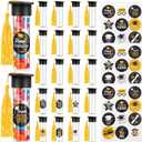 30 Sets 2026 Graduation Candy Tubes Bulk Jars with Label Stickers Graduation Party Favor Gumball Container with Tassel Cap Clear Plastic Test Tubes for DIY Grad Table Party Favors Prize Items (Black)