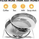 2Set Stainless Steel Honey Strainer, Double Sieve Honey Filter, Honey Extractor Equipment for 5 Gallon Bucket Honey,Beekeeping Equipment Tools