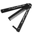 Dragon Totem Stainless Steel Practice Butterfly Knife Trainer and Comb Knife Trainer (Black)