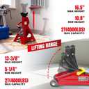 2T Hydraulic Floor Jack Combo with Two Jack Stands, 4000 lbs Capacity Trolley Service Jack Combo Red and Black