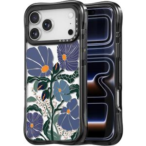 for iPhone 17 Pro Max Case Cute - Military-Grade 20 ft Drop Protection Shockproof Phone Case - Funny Passiflora Caerulea Design (6.9") Black
