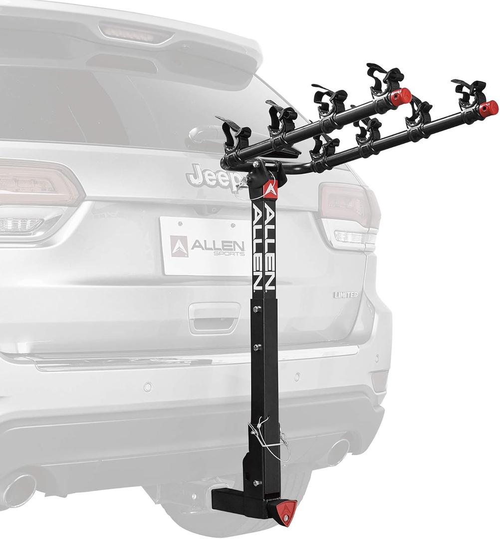Allen Sports Deluxe Locking Quick Release 4-Bike Carrier for 2 Inch Hitch, Model 542QR, Black